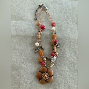 Cookie Lee Vintage Signed Floral Necklace, 3” Adjustable closure